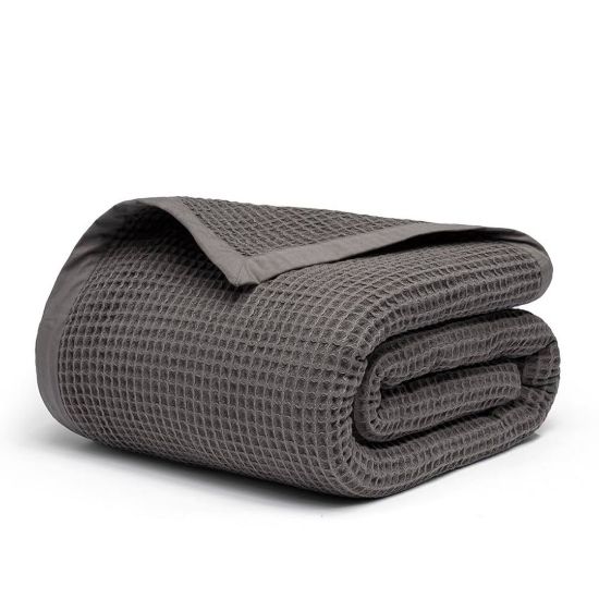 Picture of NORTEX WAFFLE THROW DARK GREY 210x230