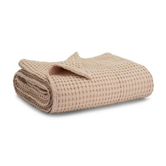Picture of NORTEX WAFFLE THROW WARM TAUPE 210x260